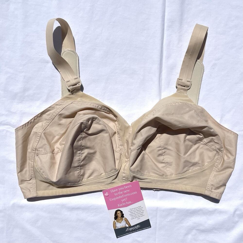 Exquisite Form Rockabilly Bullet Bra 40DD Beige Wireless